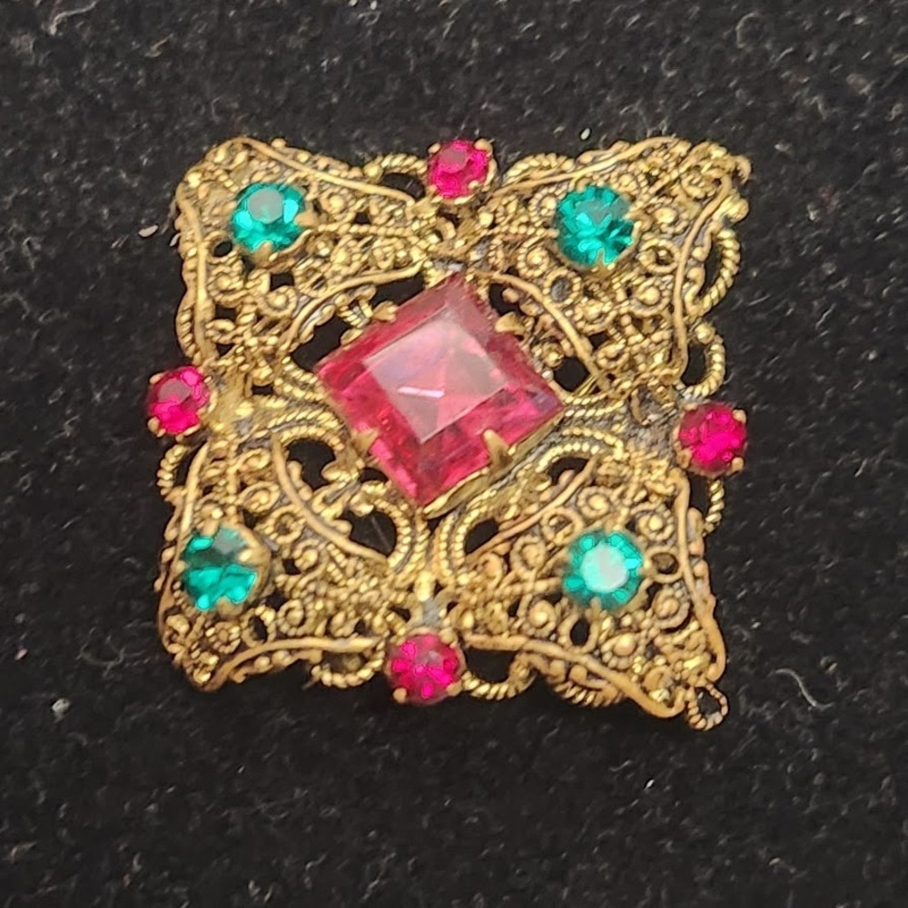 Vintage Czech Filigree Brooch
